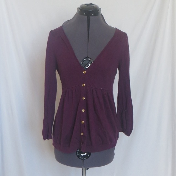 🔴CLEARANCE🔴 Size P Juicy Couture Plum Cardigan - Picture 1 of 3